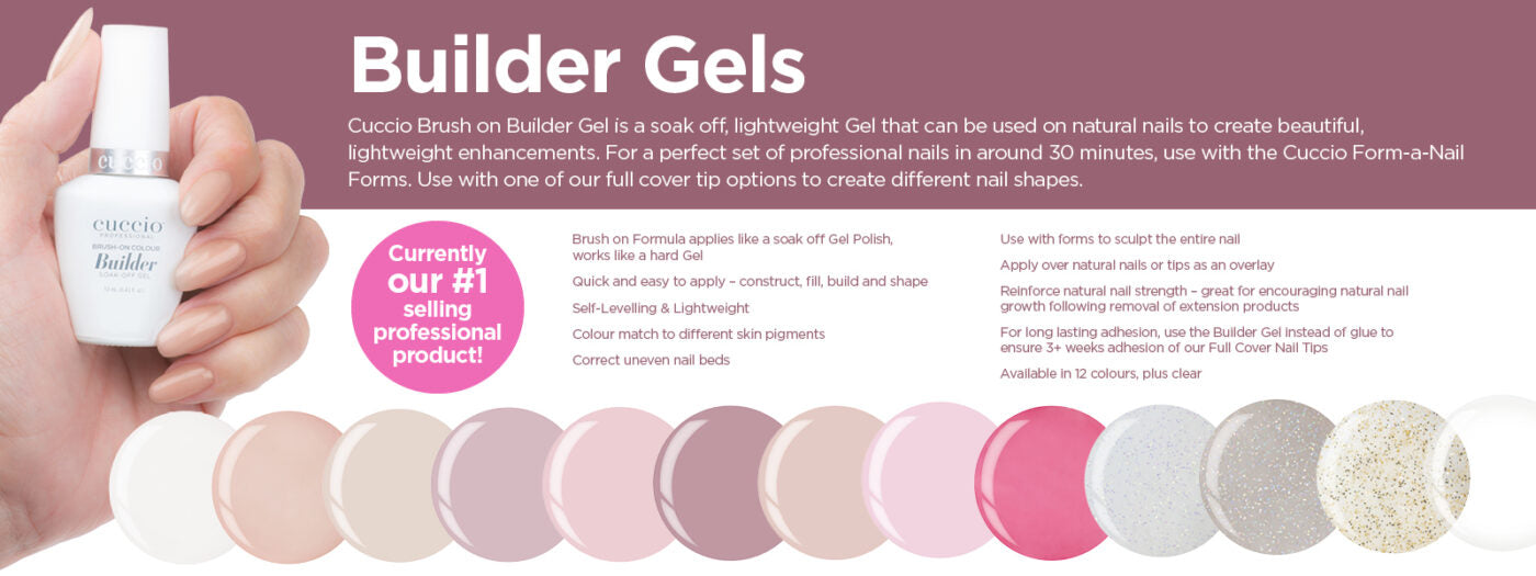 Displays: Brush-on Builder Gel LED/UV Colour + Clear, Version 1, 2 or 3 (NEW)!