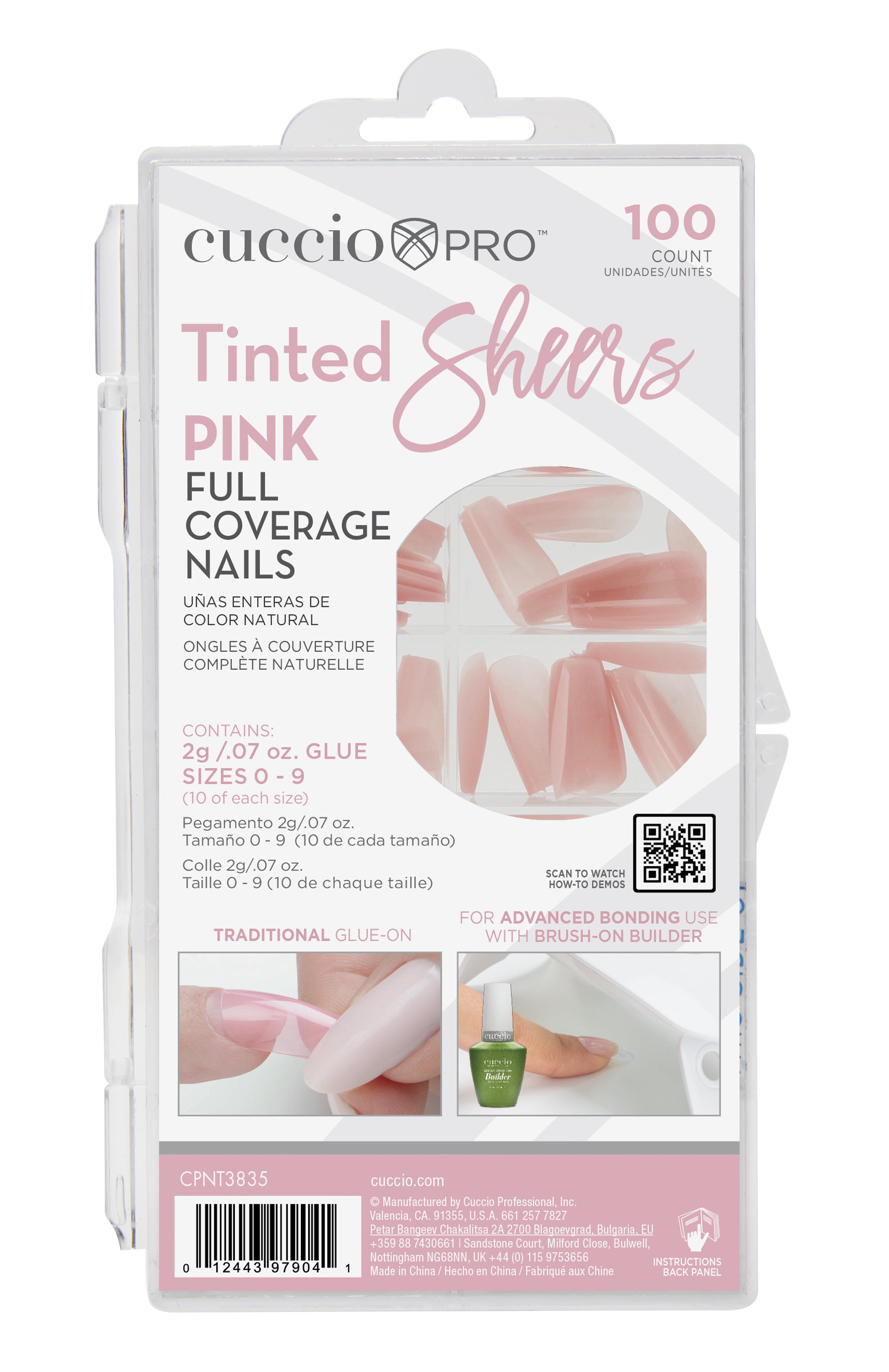 tented nail Full Coverage Nail Tips - Pink Tinted Sheers
