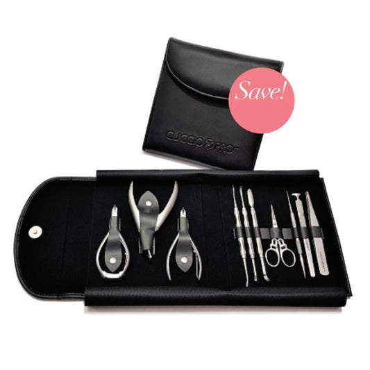 Buy the 10 pc. Metal Implement Kit with leather case for half off!