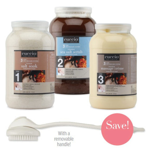 Buy Vanilla Bean 3 Step Pedicure at 25% off + receive a Pedicure Brush with removeable handle FREE!