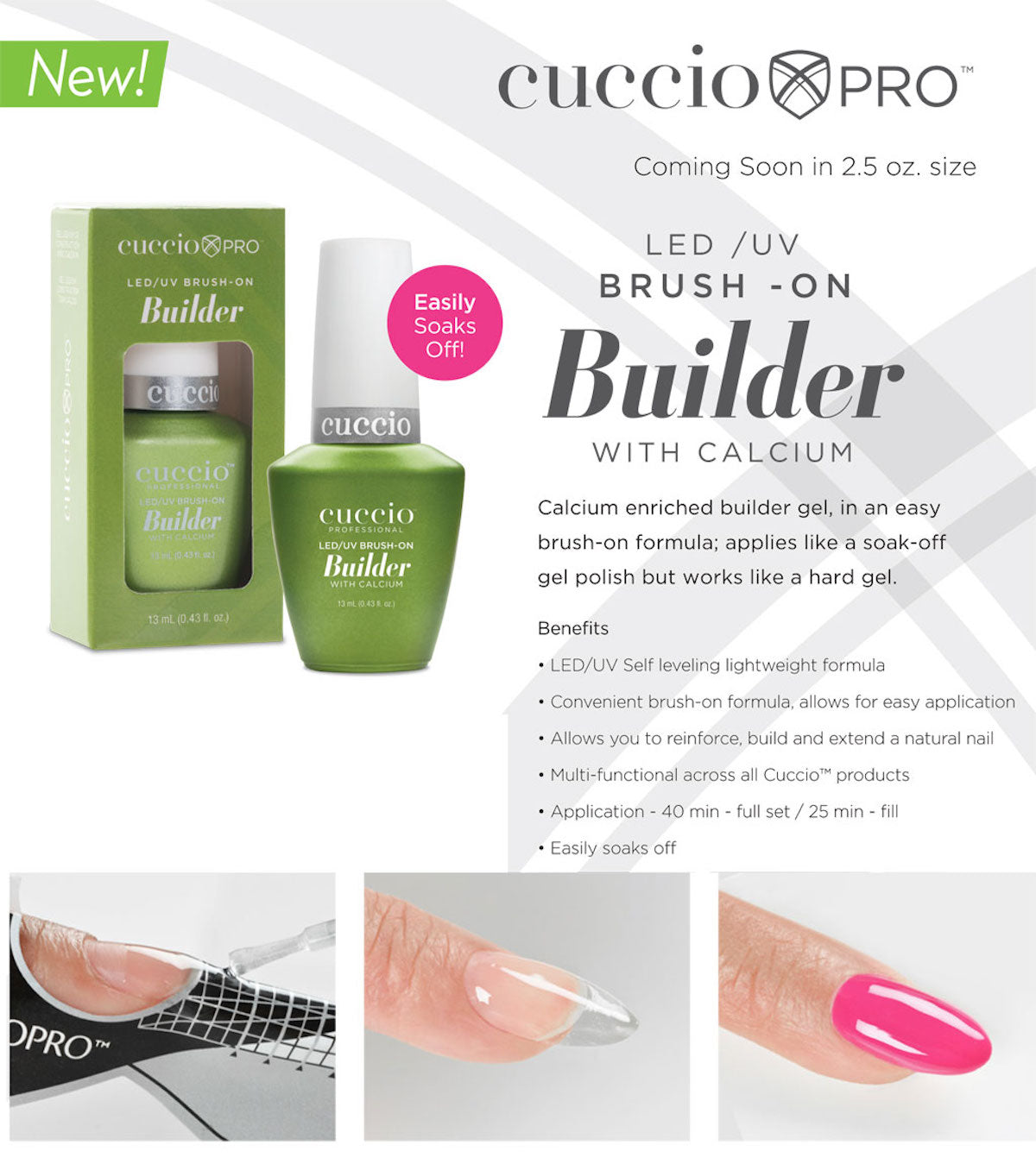 Brush-on Builder Gel with Calcium LED/UV Clear 0.43oz (13mL)