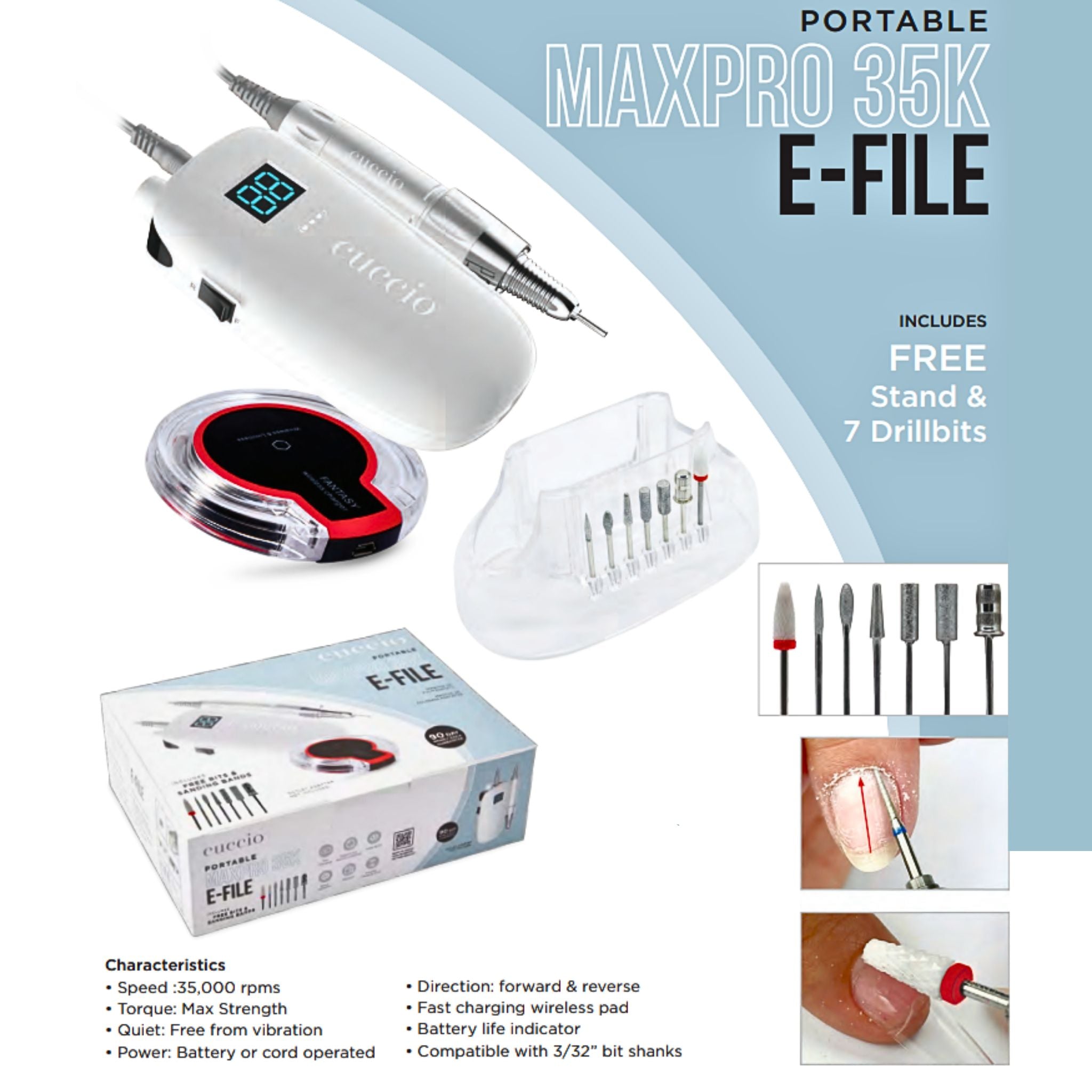 MAXPRO 35K E-File Nail Drill | Cuccio Pro