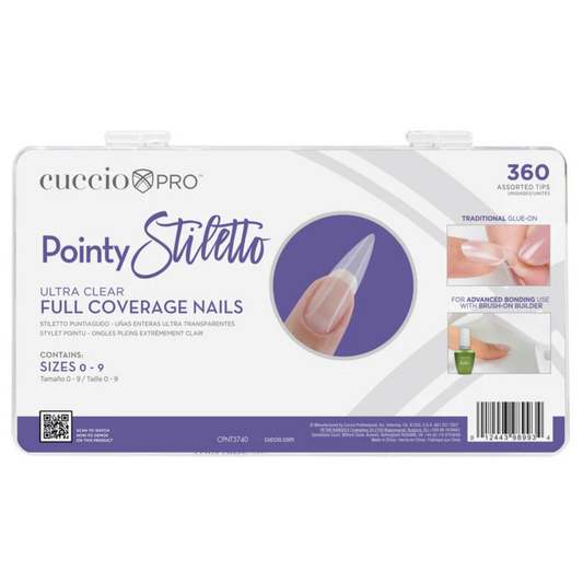 Full Coverage Nail Tips - Pointy Stiletto - 360 Count