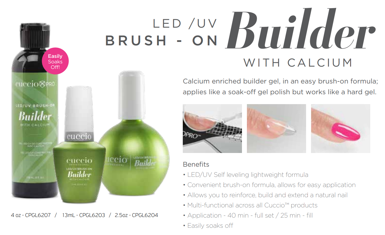 Brush-on Builder Gel with Calcium Refill LED/UV - Clear