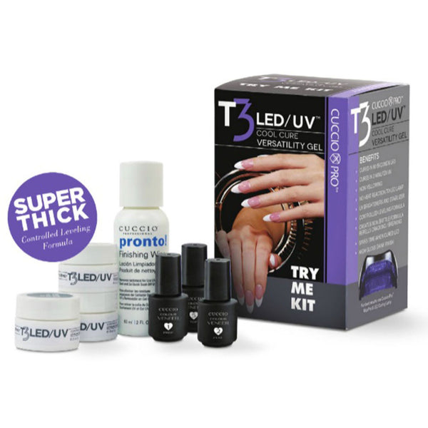 T3 LED/UV Versatility Gel Try Me Kit - Controlled Leveling
