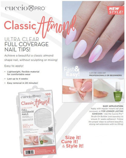 Bundle of 2 Full Coverage Nail Tips - Classic Almond - 200 Count