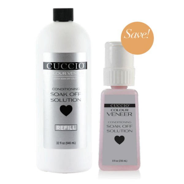 BOGO: Buy Veneer Soak Off Solution 32 oz. and get Veneer Soak Off Solution 8 oz. FREE!