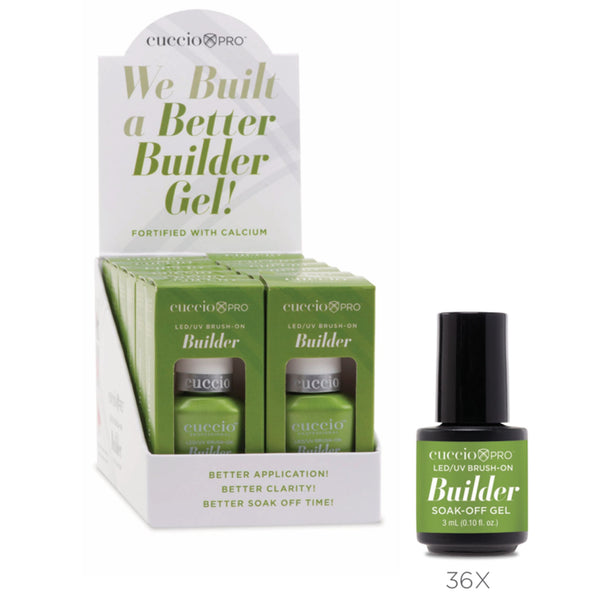 Purchase a 12pc Brush-on Builder Display and get 36 - 1/8oz Builder Clear Free!