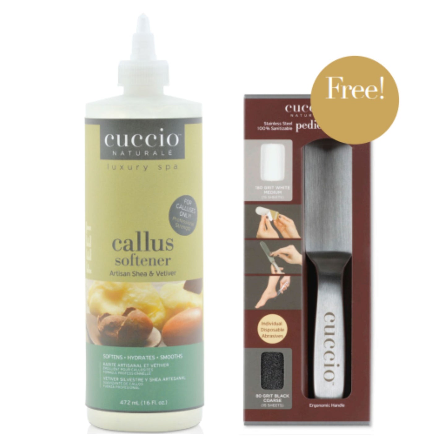 BOGO: Buy a 472mL (16 fl. oz.) Callus Softener and get a Stainless Steel Pedicure File Kit FREE!