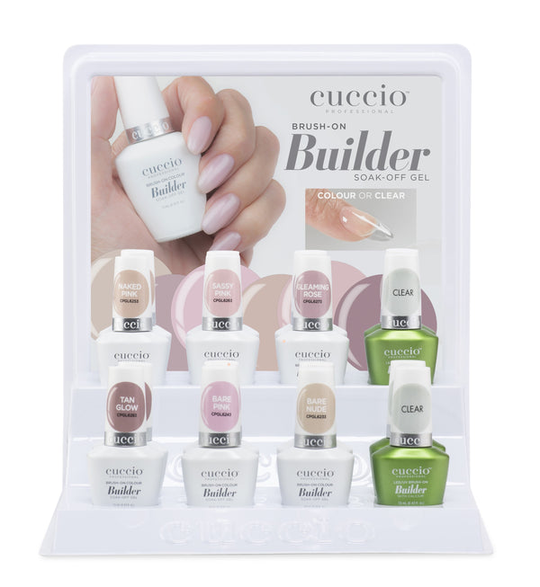 Displays: Brush-on Builder Gel LED/UV Colour + Clear, Version 1, 2 or 3 (NEW)!