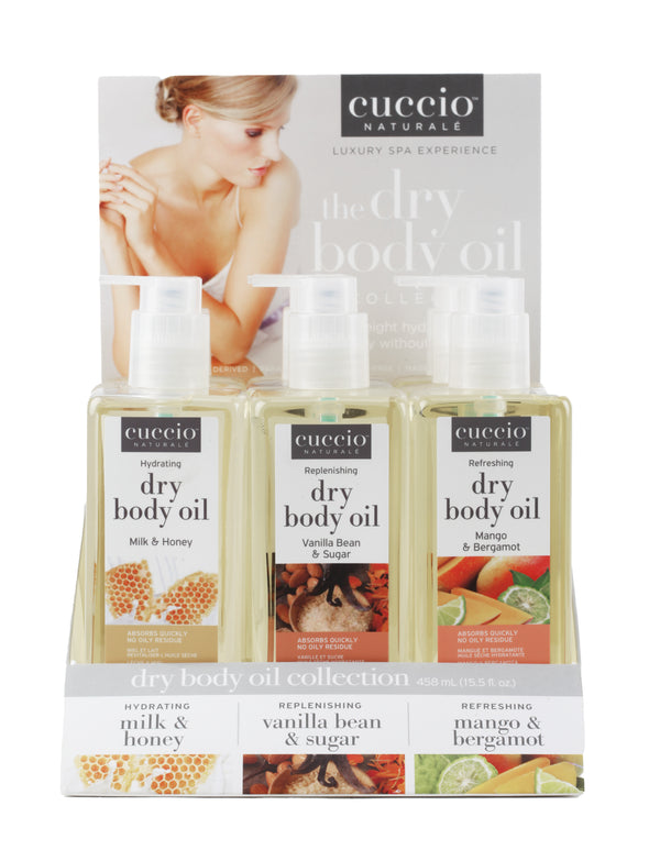 NEW Dry Oil Display: Purchase the Dry Body Oil 15.5oz pre-filled Display at 20% OFF!