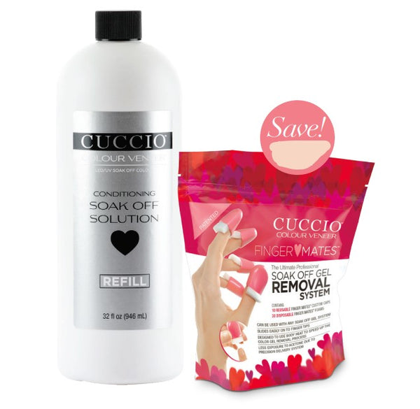 BOGO: Buy Veneer Soak Off Solution 32oz. and get Finger Mates Removal System FREE!