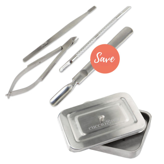 Bundle: Implement Set + Sterilization Tray (Stainless Steel)