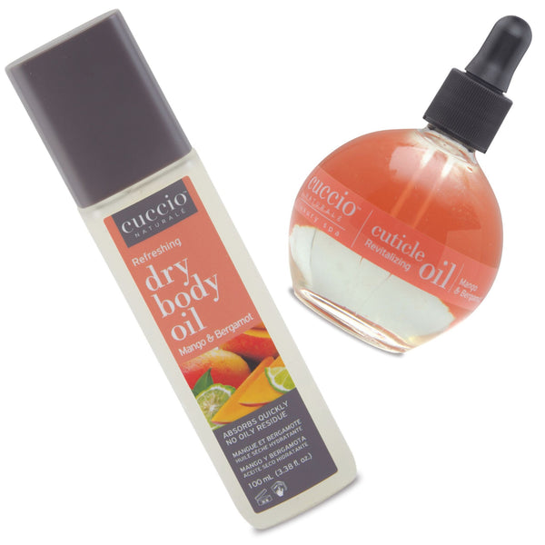 Hydration Bundle: Cuticle Oil (2.3 oz.) + Dry Body Oil (3.38 fl. oz.) - Mango & Bergamot