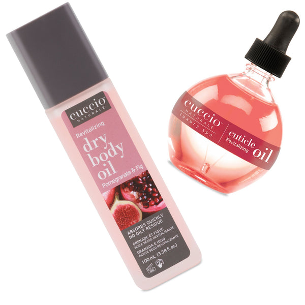 Hydration Bundle: Cuticle Oil (2.3 oz.) + Dry Body Oil (3.38 fl. oz.) - Pomegranate & Fig
