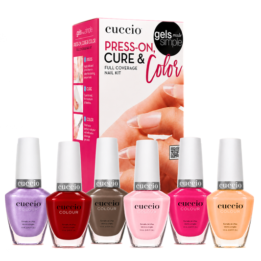 Press-On Cure & Color Nail Kit + 6 FREE Lacquers