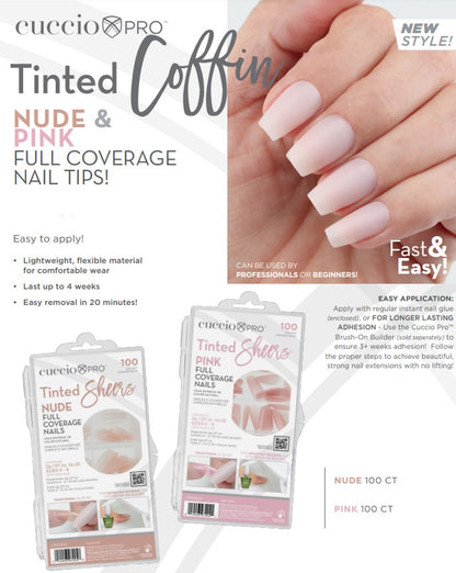 Full Coverage Nail Tips - Nude Tinted Sheers - 100 Count
